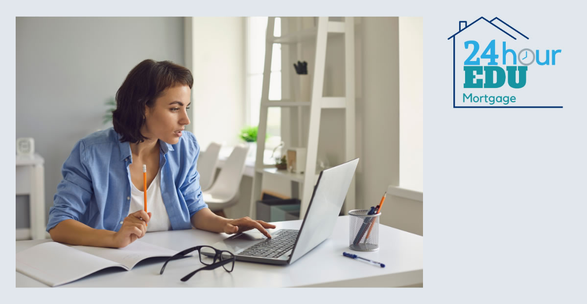 Woman Studying Online Mortgage Broker Course